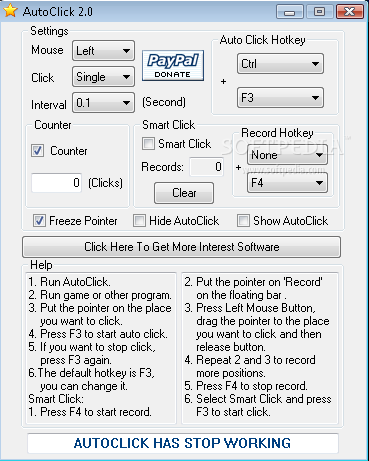 autoclick, programma per utilizzare il mouse automaticamente, programma per cliccare automaticamente