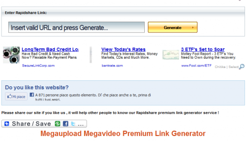 megapid, download premium rapidshare megaupload, generatore link premium megaupload rapidshare, generare link premium rapidshare megaupload